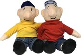 Buurman en Buurman Pluche Knuffel Zittend Set van 2! (Rood & Geel)  35cm | Buurman & Buurman Speelgoed Knuffelpop voor kinderen