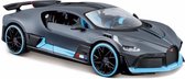 Bugatti DIVO Special Edition (Grijs/Blauw) 1/24 Maisto - Modelauto - Schaalmodel - Model auto - Miniatuurautos - Miniatuur auto