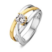 Ring zilver/goud zirkonia RF626845