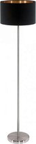 WOONENZO - Staande lamp Lois - vloerlamp woonkamer - vloerlamp zwart - vloerlamp industrieel - lampen - cadeau voor man - cadeau voor vrouw