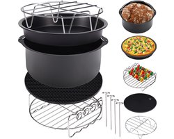 Monzana Heteluchtfriteuse Accessoires - Set 9-delig Metaal – Zwart