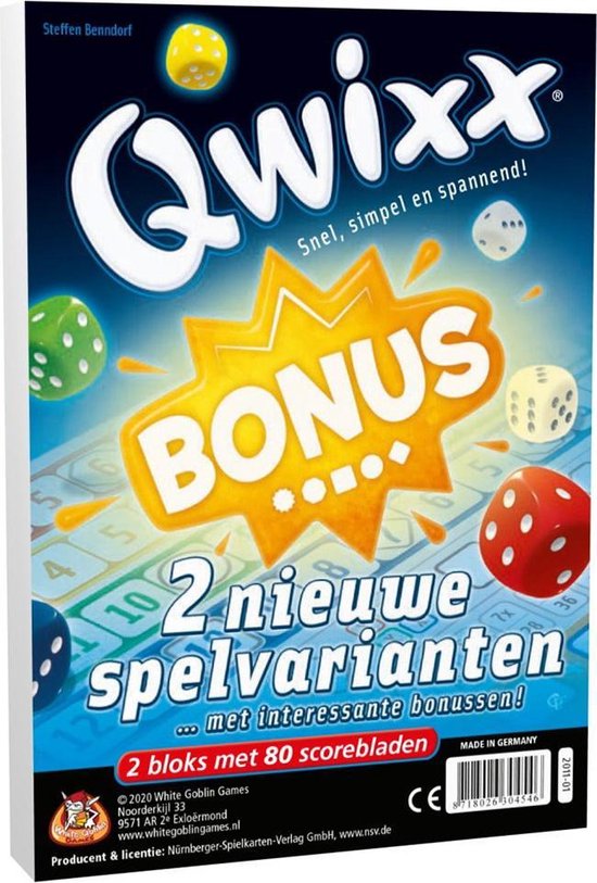 Scoreblokken Qwixx Bonus + Qwixx Big Points - White Goblin Games