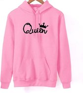 Hippe valentijn sweater | Hoodie | Queen | Light Pink | Maat Medium
