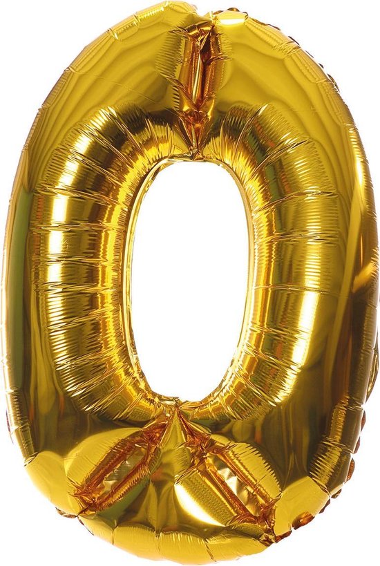 SET VAN 5 folieballon goud cijfer | STEL ZELF SAMEN van 0 tot 9 | lucht en Helium | 80cm hoog | Feest | party | versiering | ballon | folie