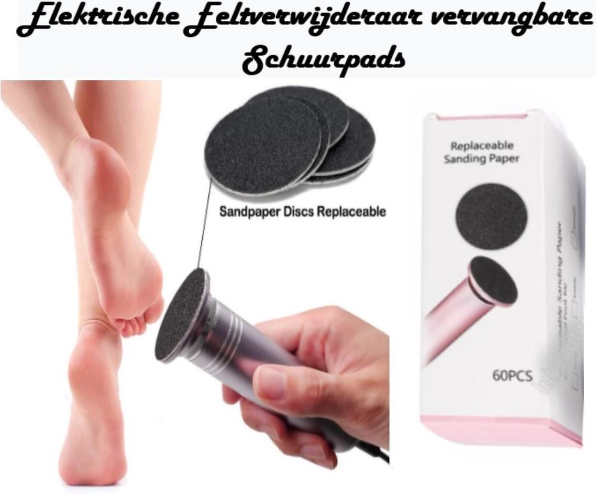 Vervangbare Schuurpads voor Elektrische Eeltverwijderaar - Set van 60 stuks Vervangbare Schuurpads