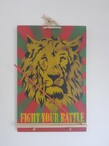 Houten sjabloonpaneel "Fight your Battle"