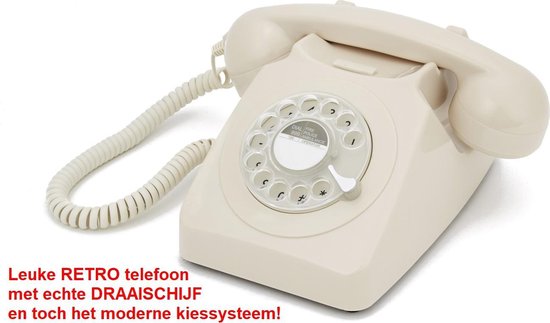 GPO 746 Retro vaste telefoon - met draaischijf - toonkiezend - ivoor | bol