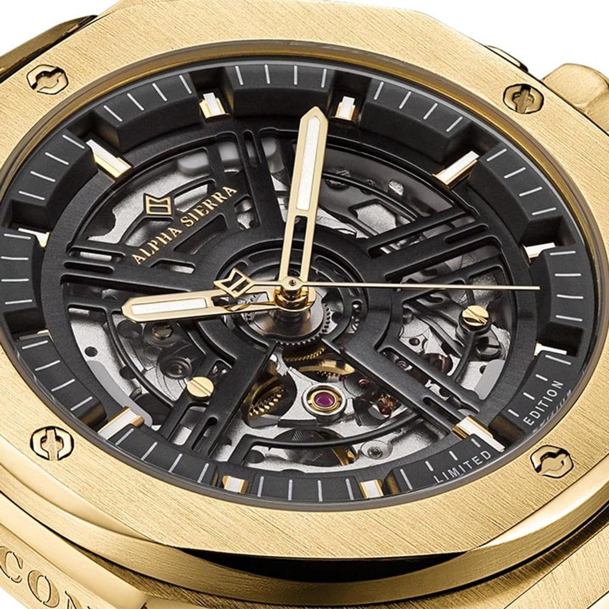 Limited edition Alpha Sierra Falcon LVD148G - horloge - Goud - Stalen band  - | bol.com