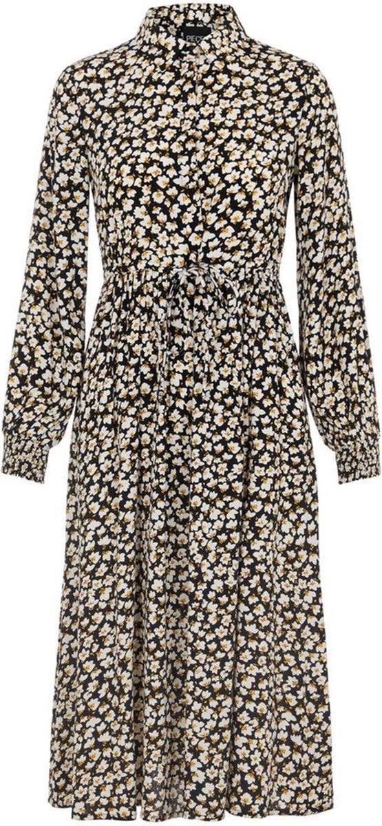 Pcida Ls Midi Dress D2d 17115245 Black/white/yell