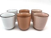 Koffiekopjes - diverse kleurvariaties - set van 6 kopjes - 180ML - porselein - hip en trendy
