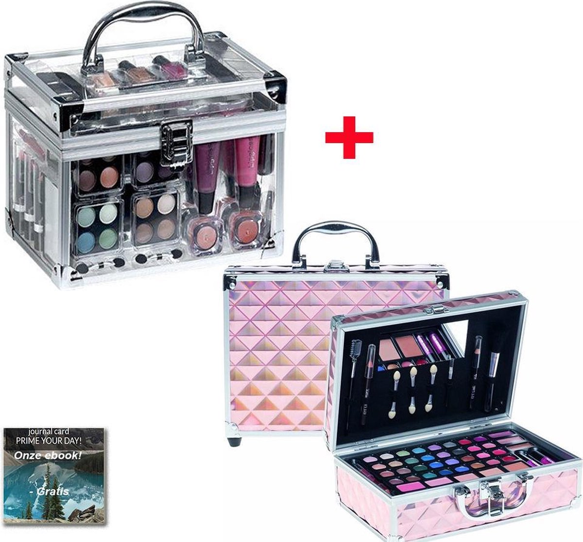 Duo Pack Casuelle Make-Up Koffers ! 1) doorzichtig met o.a. oogschaduw ,  lipgloss en... | bol.com