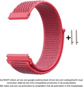 Roze Rood Nylon sporthorloge Bandje voor bepaalde 20mm smartwatches van verschillende bekende merken (zie lijst met compatibele modellen in producttekst) - Maat: zie foto – 20 mm pinkish red nylon smartwatch strap