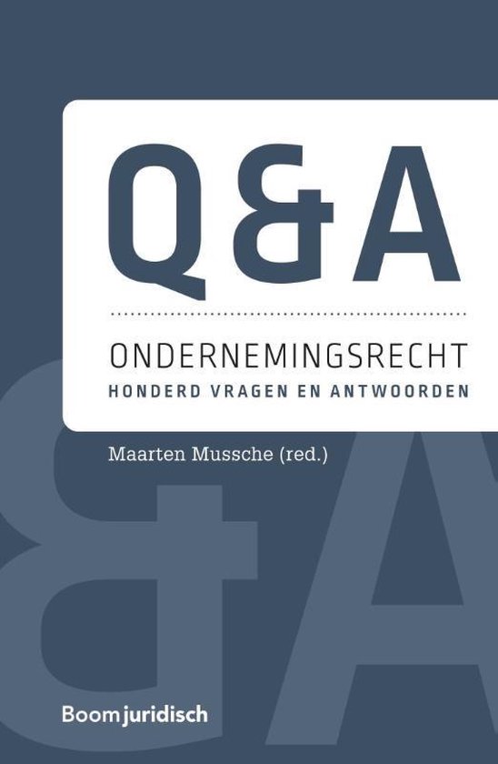 Q&A Reeks - Q&A Ondernemingsrecht - cover