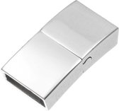 Stainless Steel Magneetsluiting (Binnenmaat 10 x 3 mm) Antiek Zilver (1 Stuk)
