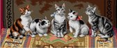 Voorbedrukt Stramien CAT FAMILY - ORCHIDEA (30 x 70 cm) zonder garens