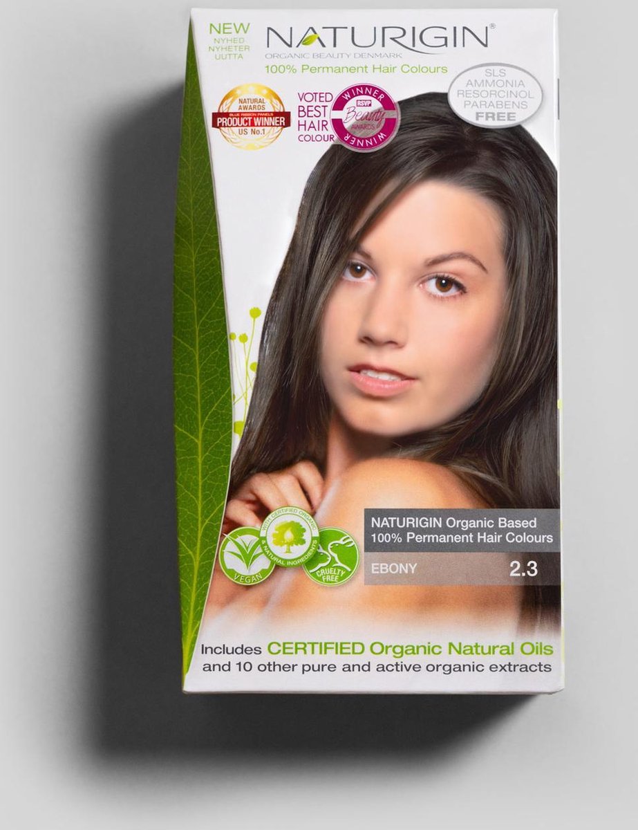NATURIGIN natural hair dye – Ebony 2.3 -- Volume discount: 13.99 eur per box if you buy 4 --
