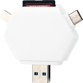 SD Kaart Lezer – 3 in 1 Geheugenkaartlezer voor Iphone / Ipad - USB-C en USB-A apparaten - Camerakaart adapter - Wildcamera viewer - Plug and Play voor Windows / Mac OS / Android