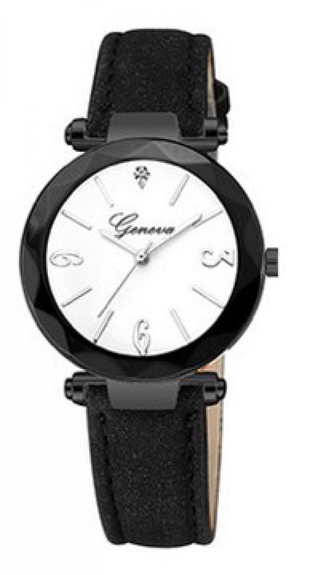 Geneva Horloge H299 - Zwart/Wit in een doosje