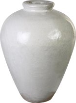PTMD Jaylin White ceramic jar pot round L