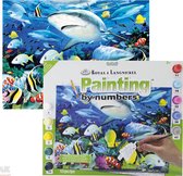 Schilderen Op Nummer -  Paint By Number - Junior - Haaien en vissen 28,6x39cm