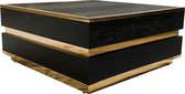 Salontafel Blackgrade: Visgraat Zwart 90x90cm (Goud)