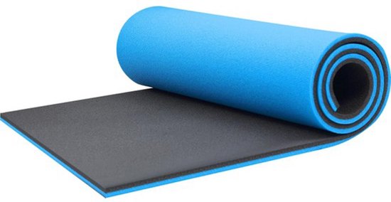 Yogamat - Fitness Mat - 10mm - Blauw - Extra Dik - Pilates Mat - Sport Mat  | bol.com