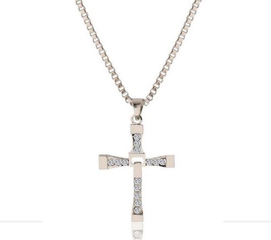 Aileron croix chaîne argent