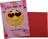 Valentijnskaart “You make me very happy” 18,5 x 26,5 cm