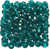 Facet kralen. afm 3x4 mm. gatgrootte 0.8 mm. emerald green. 100 stuk/ 1 doos