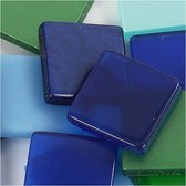 Mini mozaiek. blauw/groen harmonie. afm 10x10 mm. dikte 2 mm. 25 gr/ 1 doos