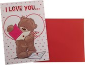 Valentijnskaart “Bear, I love you” 18,5 x 26,5 cm