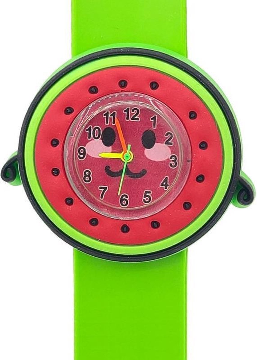 Watermeloen horloge met een slap on bandje