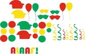 Raamsticker rood, geel, groen - Carnaval - Raamsticker - statische sticker - herbruikbaar