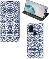 Book Case OnePlus Nord N10 5G Phone Case Flower Blue