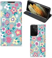 GSM Hoesje Samsung Galaxy S21 Ultra Fotohoesje ontwerpen Flower Power