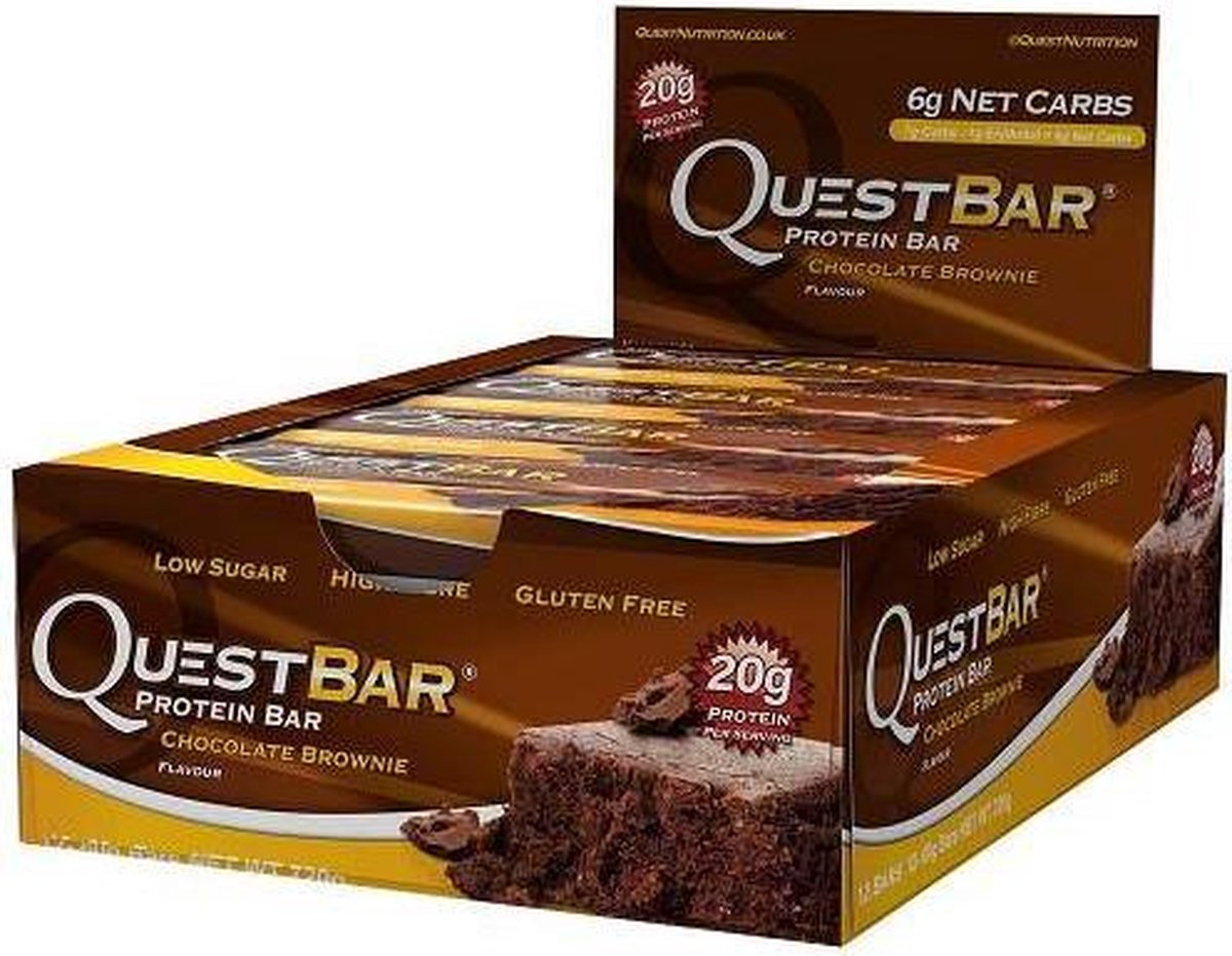 Quest Nutrition Quest Bar - Eiwitreep - 1 doos (12 eiwitrepen) - Chocolade Brownie