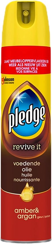 3x Pledge revive it meubelolie spuitbus - Amber & Argan - Voedende olie - 3 x 250ml - Pledge