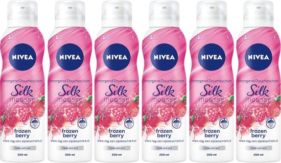 Nivea Silk Mousse Shower Foam - Frozen Berry - Voordeelverpakking 6 x 200 ML