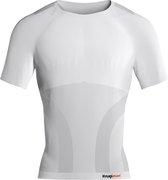 Knap'man Pro Performance Baselayer Shirt voor Heren | Baselayer Compressieshirt | Korte mouwen | Wit | Maat XL