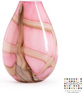 Design vaas Organic - Fidrio PINK FLAME - glas, mondgeblazen bloemenvaas - diameter 0 cm hoogte 40 cm