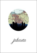 Steden Poster - Jakarta Skyline - Wandposter 60 x 40 cm