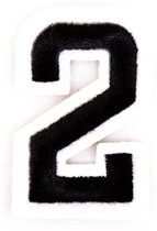 Cijfer Nummer Strijk Embleem Patches Zwart Wit Cijfer 2 / 3 cm / 5 cm