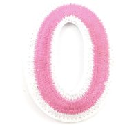 Alfabet Strijk Letter Embleem Patches Roze Wit Letter O / 3.5 cm / 4.5 cm