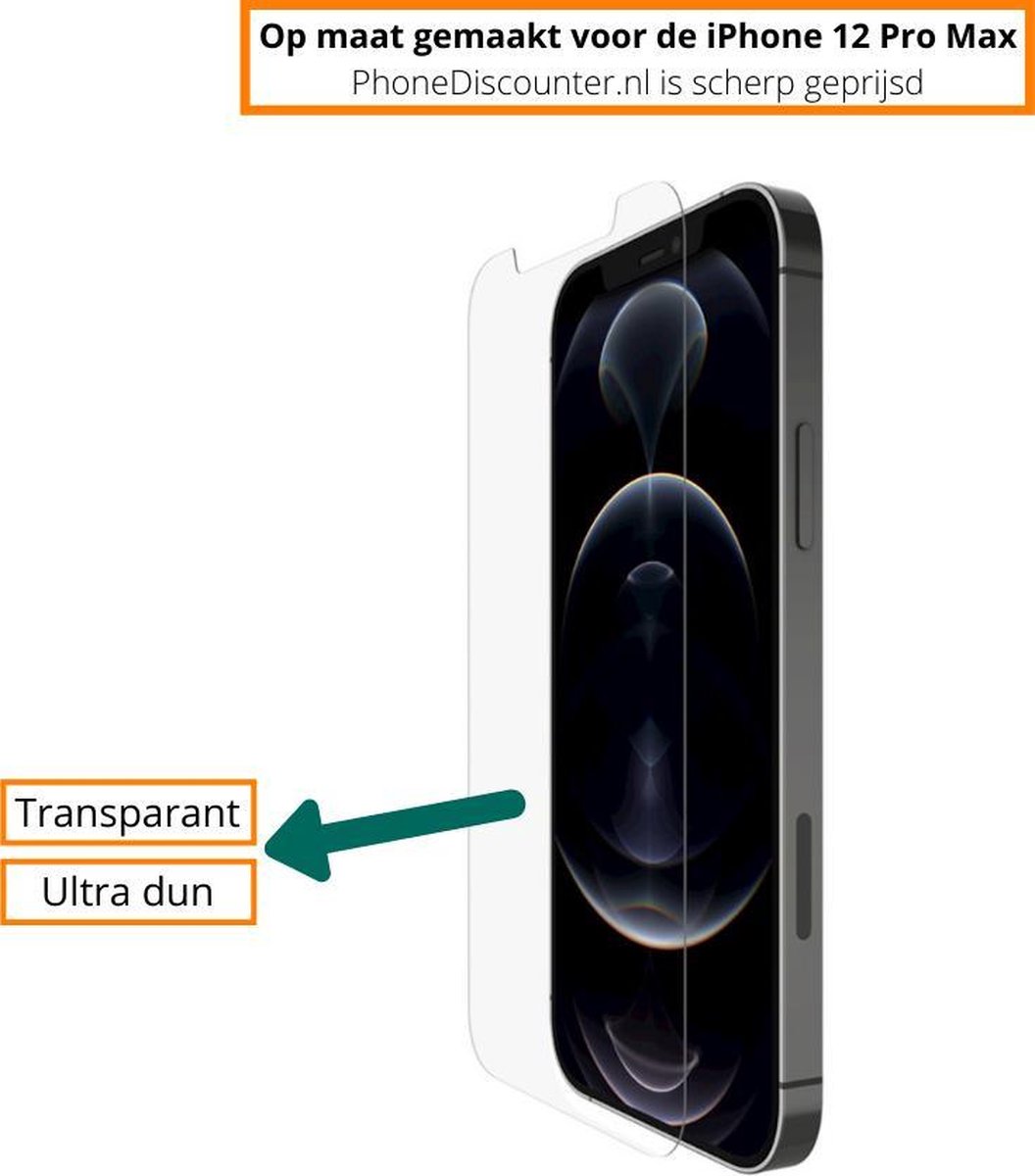 Fooniq Screenprotector Transparant - Geschikt Voor Apple iPhone 12 Pro Max