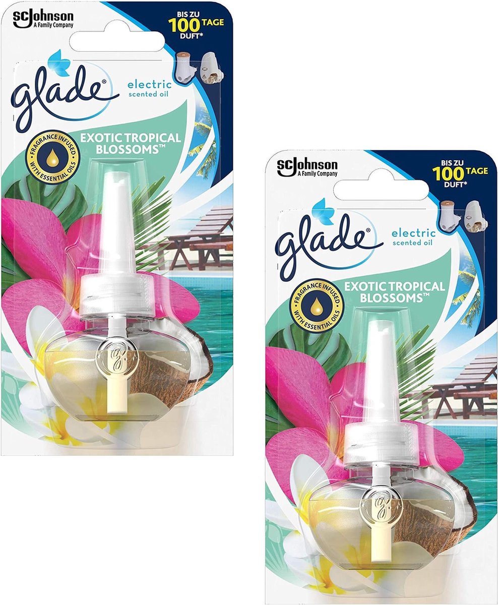 Goedkoopste Glade Electric scented oil Exotic tropical blossoms - 2 navullingen van 20ml