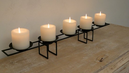 ondergronds Schouderophalend Menselijk ras Kandelaar Frenzlights design langwerpig voor 5 kaarsen sfeerverlichting  kadotip | bol.com