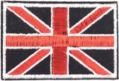 Britse Engelse Vlag Embleem Patch Zwarte Achtergrond 6.5 cm / 4.3 cm / Zwart Rood Wit