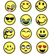 Emoji Smiley Strijk Embleem Patch Set 12 stuk 5,2 diameter