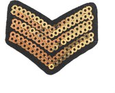 Military Rangstrepen Strijk Embleem Patch Navy Goud 4.6 cm / 4 cm / Goud Zwart