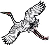 Kraanvogel XL Strijk Embleem Patches 17,5 x 16,7 cm Rechts